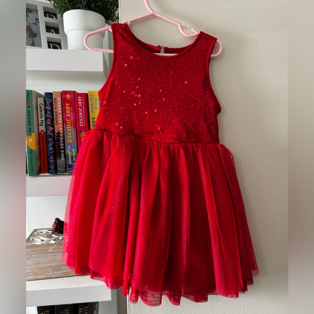 Red Sequin Tulle Dress for toddlers